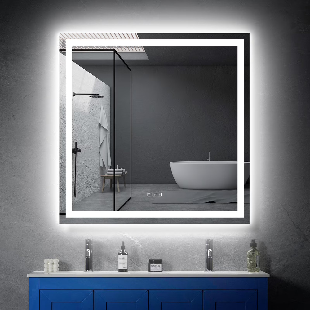 36” X 36” LED Bathroom Mirror with Lights, Wall Mounted Vanity Mirror with Front