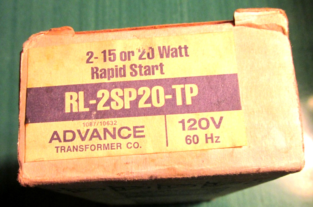 Advance RAPID START CIRCUIT BALLAST - RL-2SP20-TP - NEW - Open box