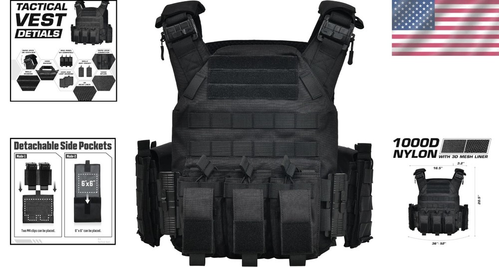 Elite Tactical Vest - Lightweight Breathable 5D Modular Gear