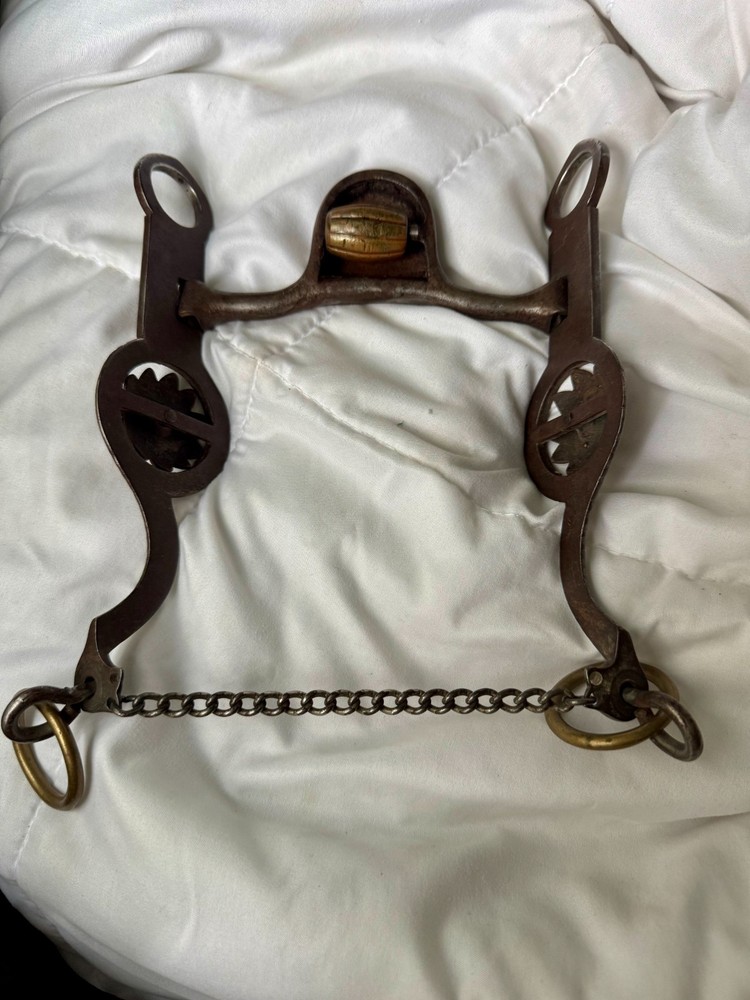 Fleming Antique Silver Inlay Roller Horse Bit