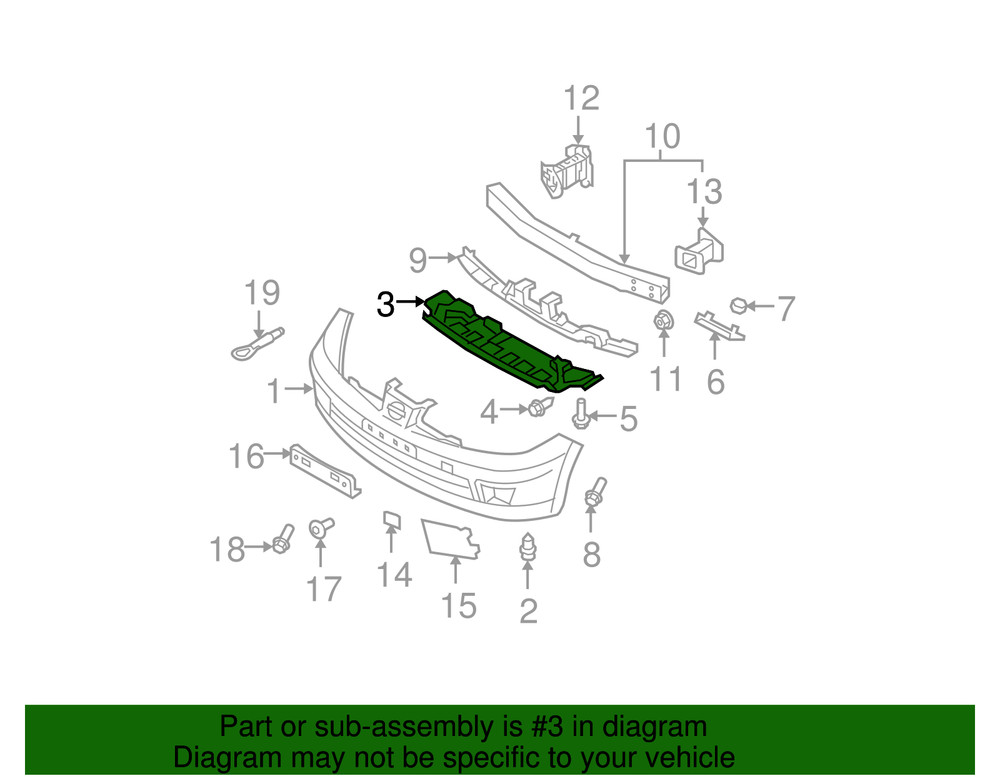 Genuine Nissan Valance Panel 62663-EM30A