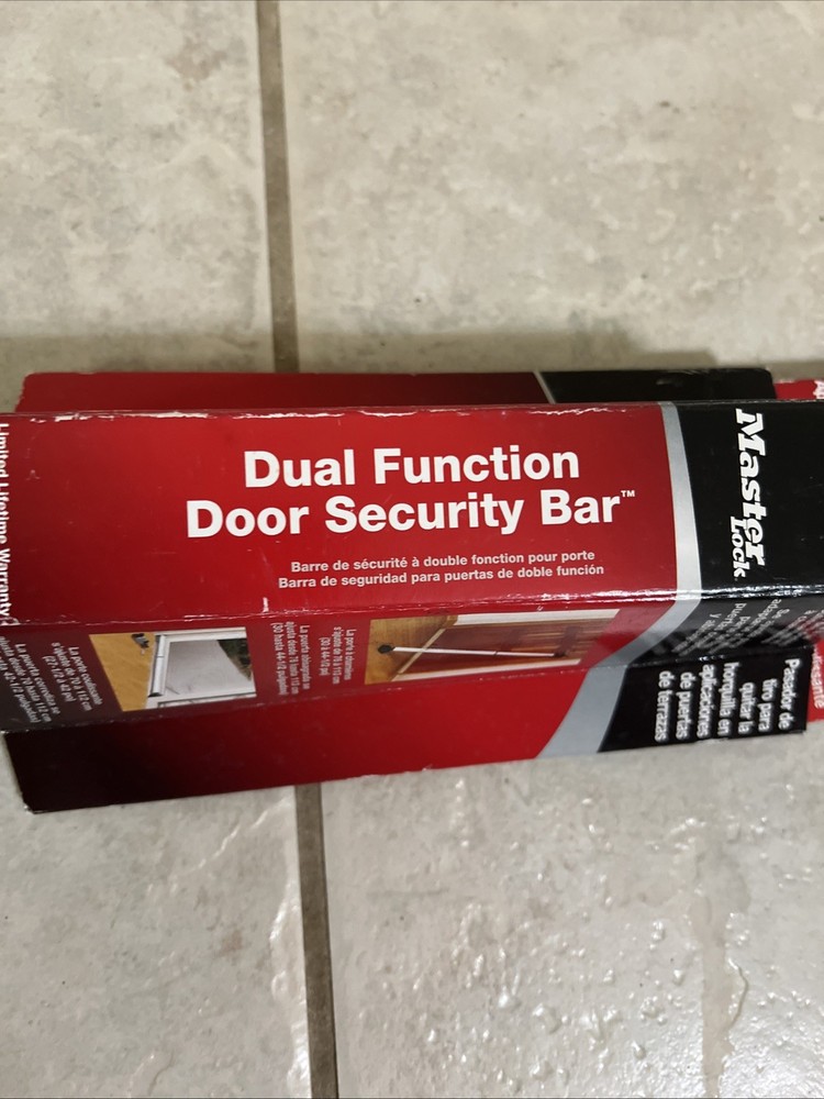 265D Master Lock Adjustable Dual Function Door Security Bar Sliding or Hinged