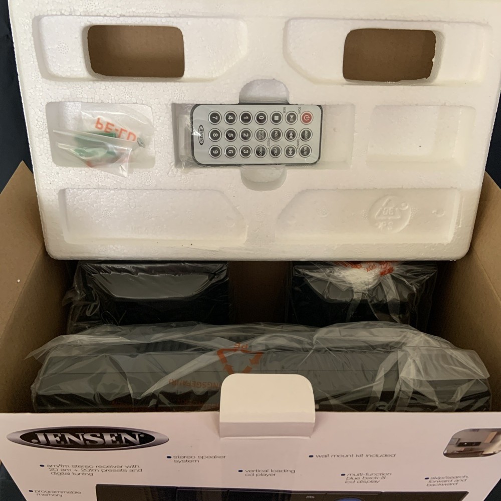 Jensen Wall Mountable CD System JMC-180B AM/FM Stereo with Remote Control