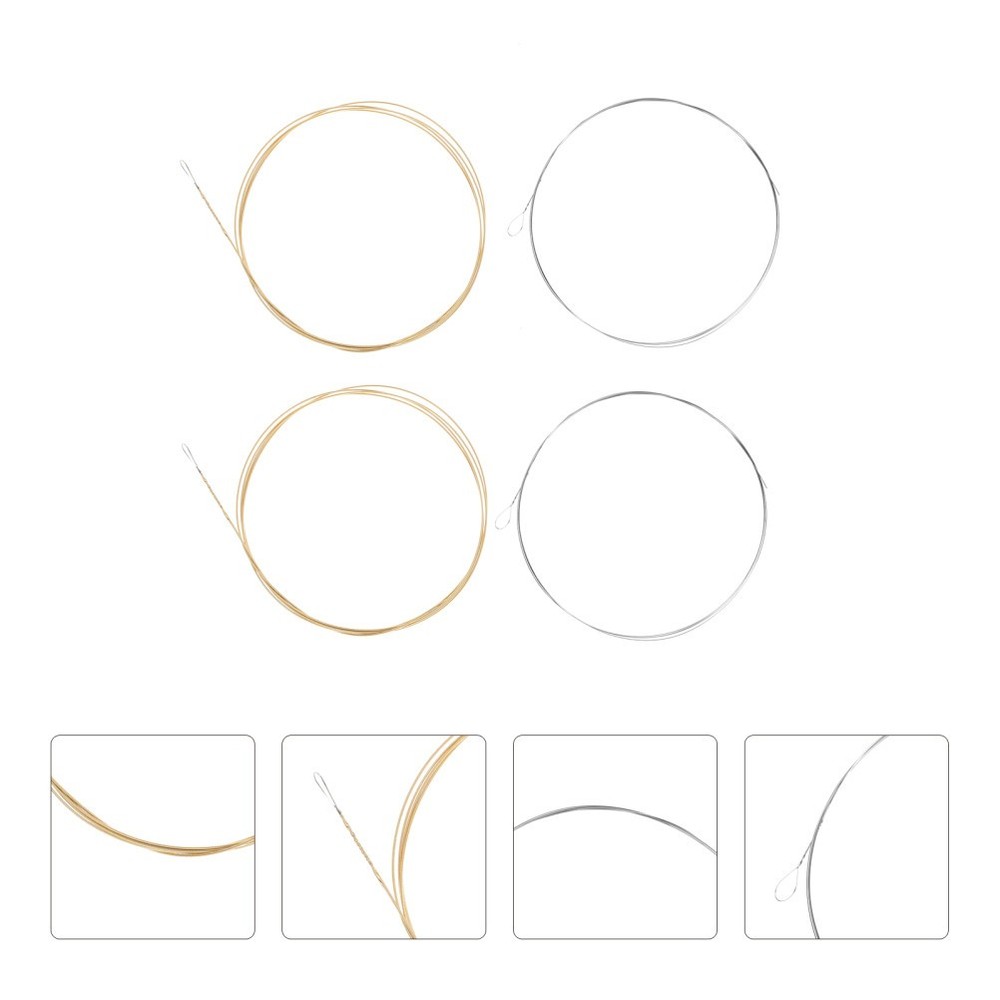1 Set of Steel 4-string Banjo Strings Replacement Banjo String Accessories