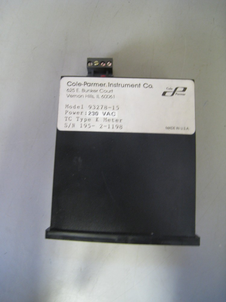 COLE-PARMER INSTRUMENT CO 93278-15 TC TYPE K PANEL METER