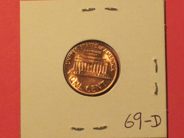 1969-D Small Cent - AU example