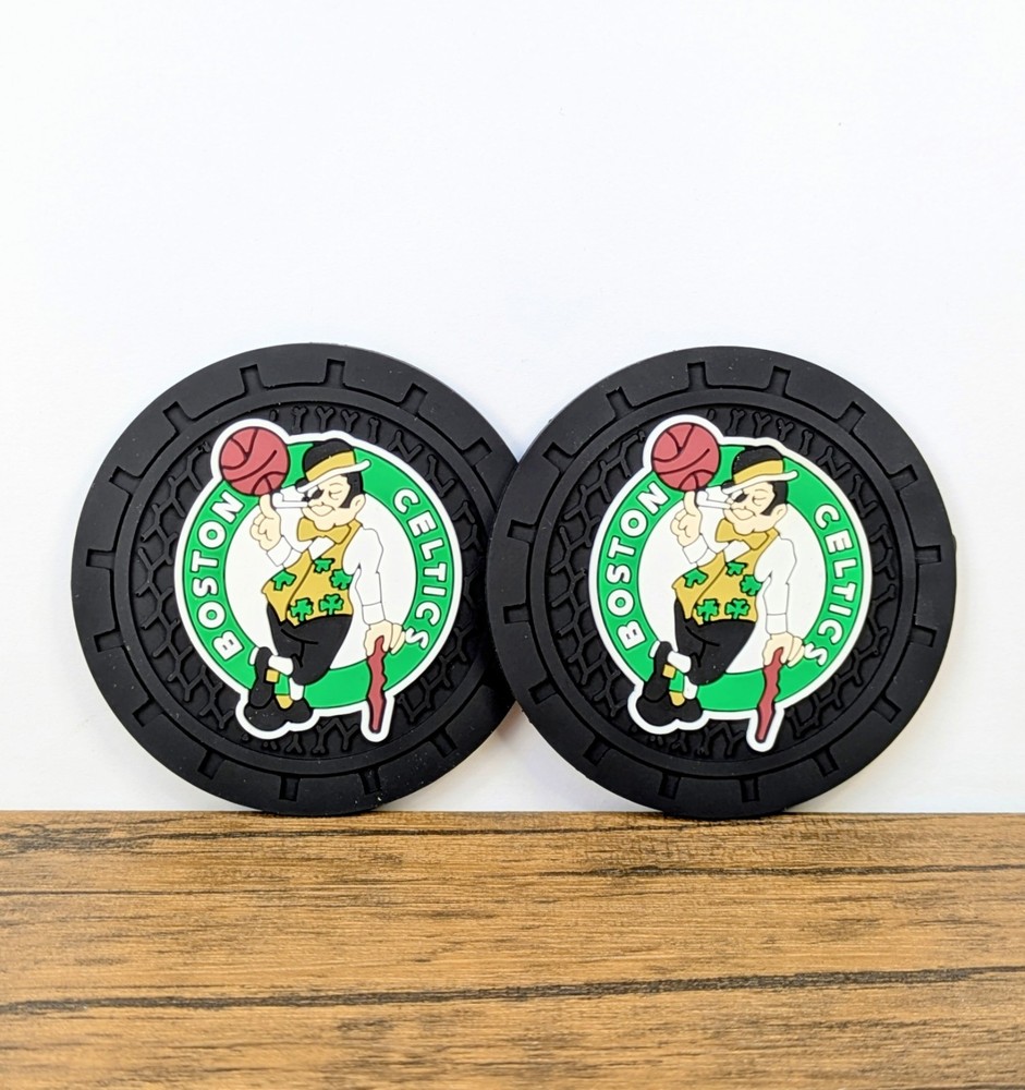 2pc Silicone Car Cup Holder 2¾" Insert Coasters, Boston Celtics