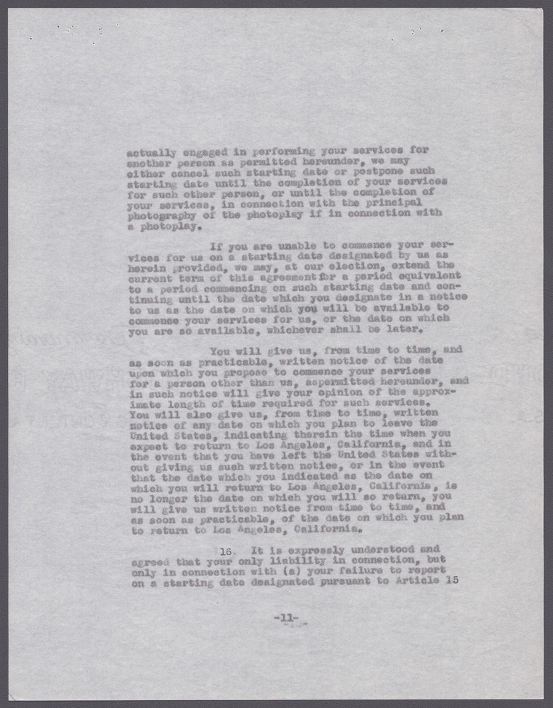 LOUIS HAYWARD - CONTRACT SIGNED 08/25/1941