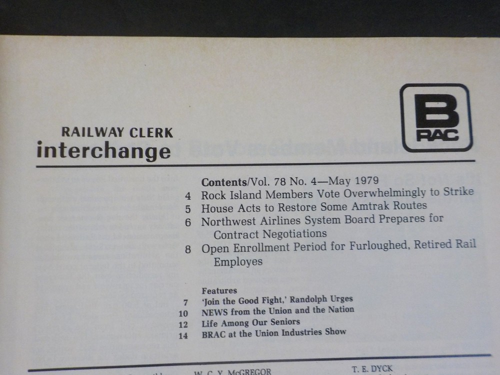 Railway Clerk Interchange 1979 May BRAC’s 26th Regular Convention