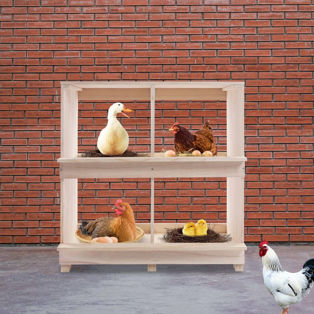 hicken Laying Boxes, 4 Hole Nesting Box for Chickens, 4 Compartment Nesting Box
