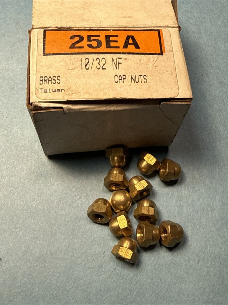 Acorn Brass Cap Nuts 10/32  12 Pack