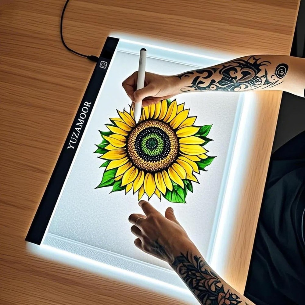 A2 Large Tracing LED Light Pad Kits for Diamond Art, Sketching, black