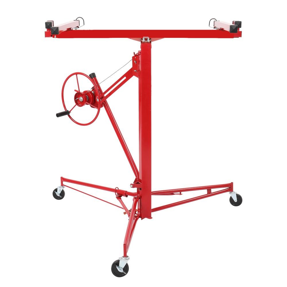 Red 16FT Drywall Lift Plasterboard Panel Rolling Lifter Lockable Industrial Tool