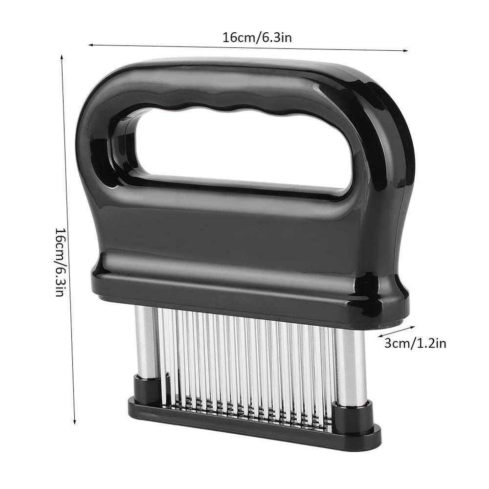Black 48‑Needles Meat Steak Tenderizer Tool With Handle Kitchen Cooking Acces...