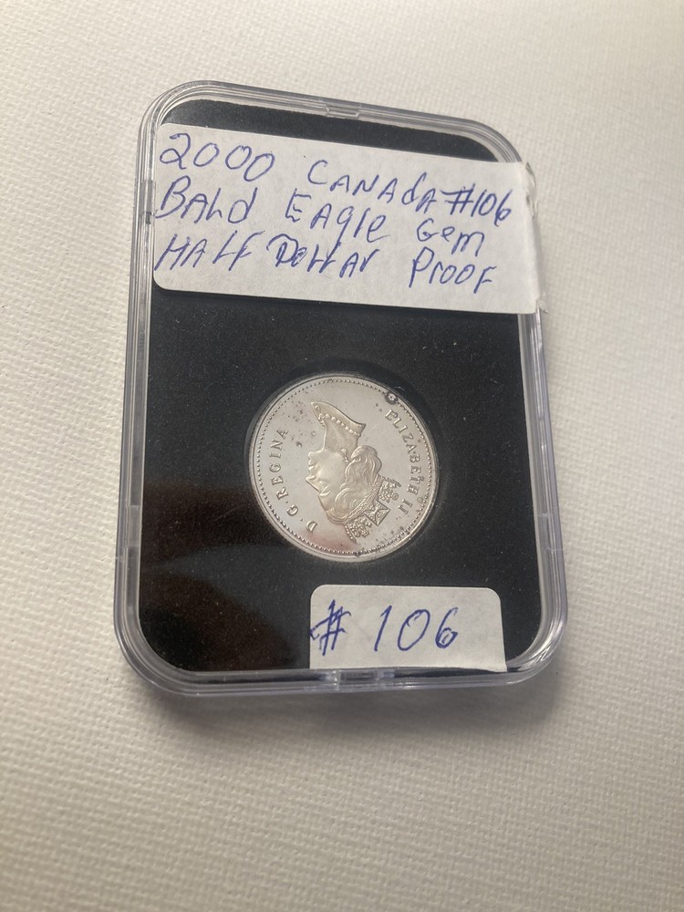 Canada 2000 50 Cent Gem Proof Silver Coin Bald Eagle Bird. Lot# 106