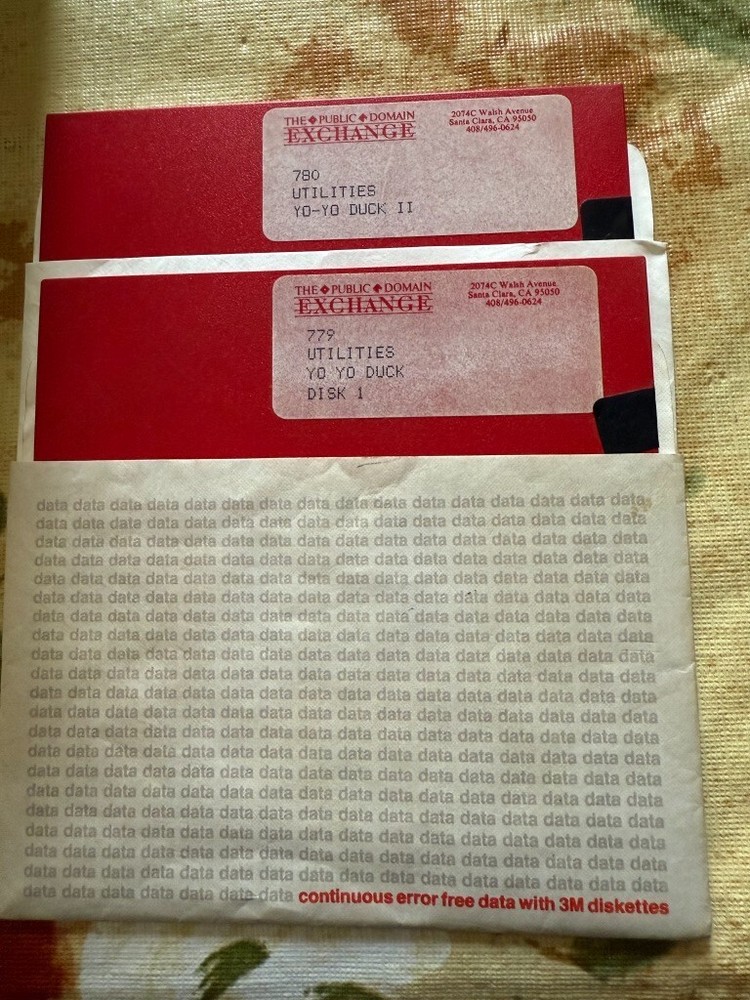 Apple 2 software: PUBLIC DOMAIN EXCHANGE - Yo Yo Duck -  5.25 disk