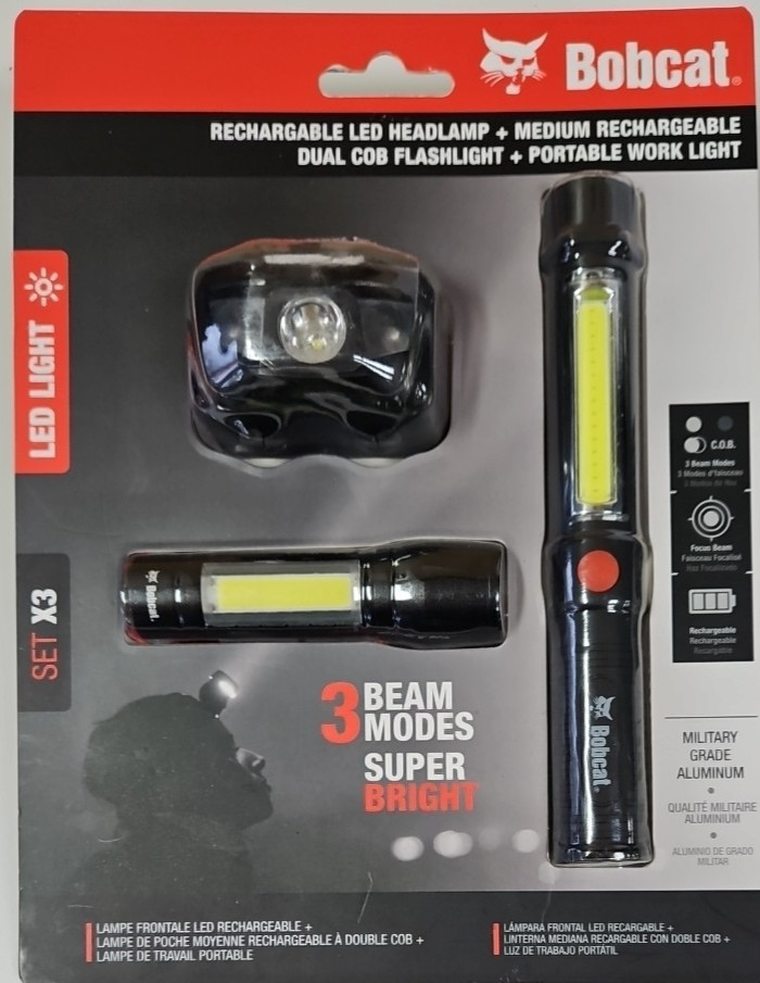 Bobcat Adjustable LED Frontal Headlamp Dual Cob Flashlight Portable Work Light