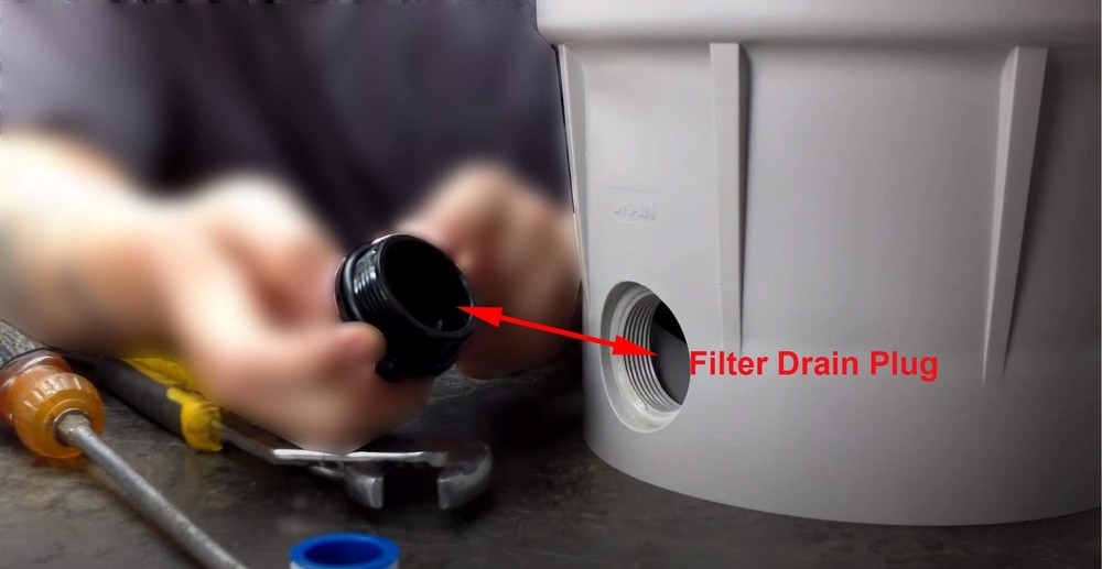 ATIE Black 1-1/2" Threaded Pool Filter Drain Plug Cap Winterizing