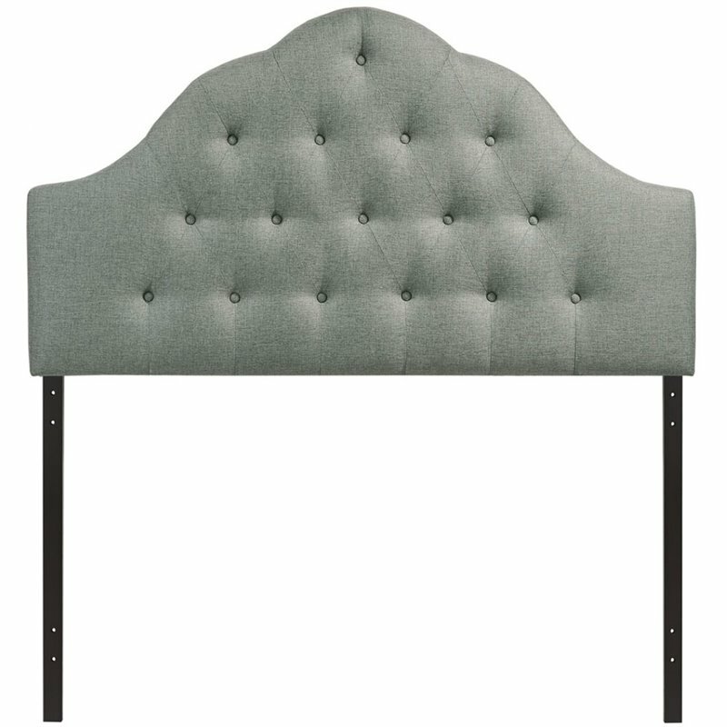 Hawthorne Collection King Tufted Panel Headboard in Gray