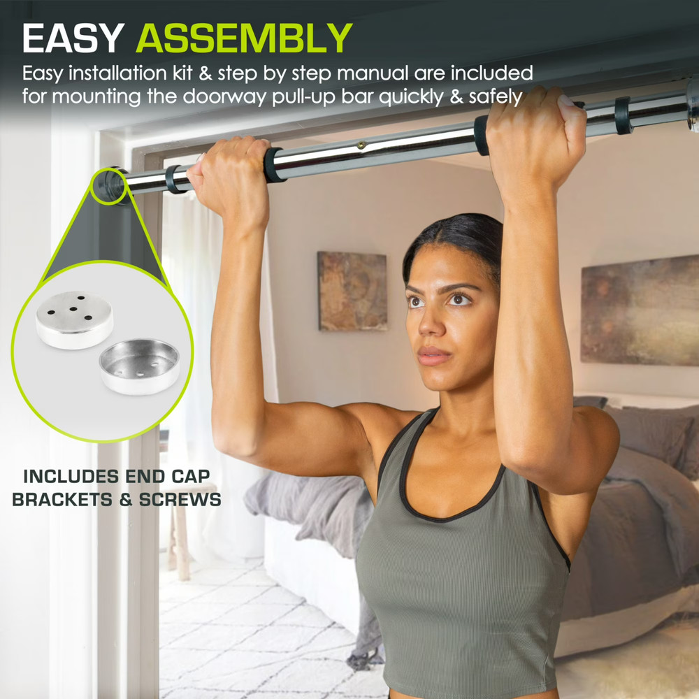 ProsourceFit Heavy Duty Doorway Mount Pull Up/Chin-Up Bar, Adjustable with Foam