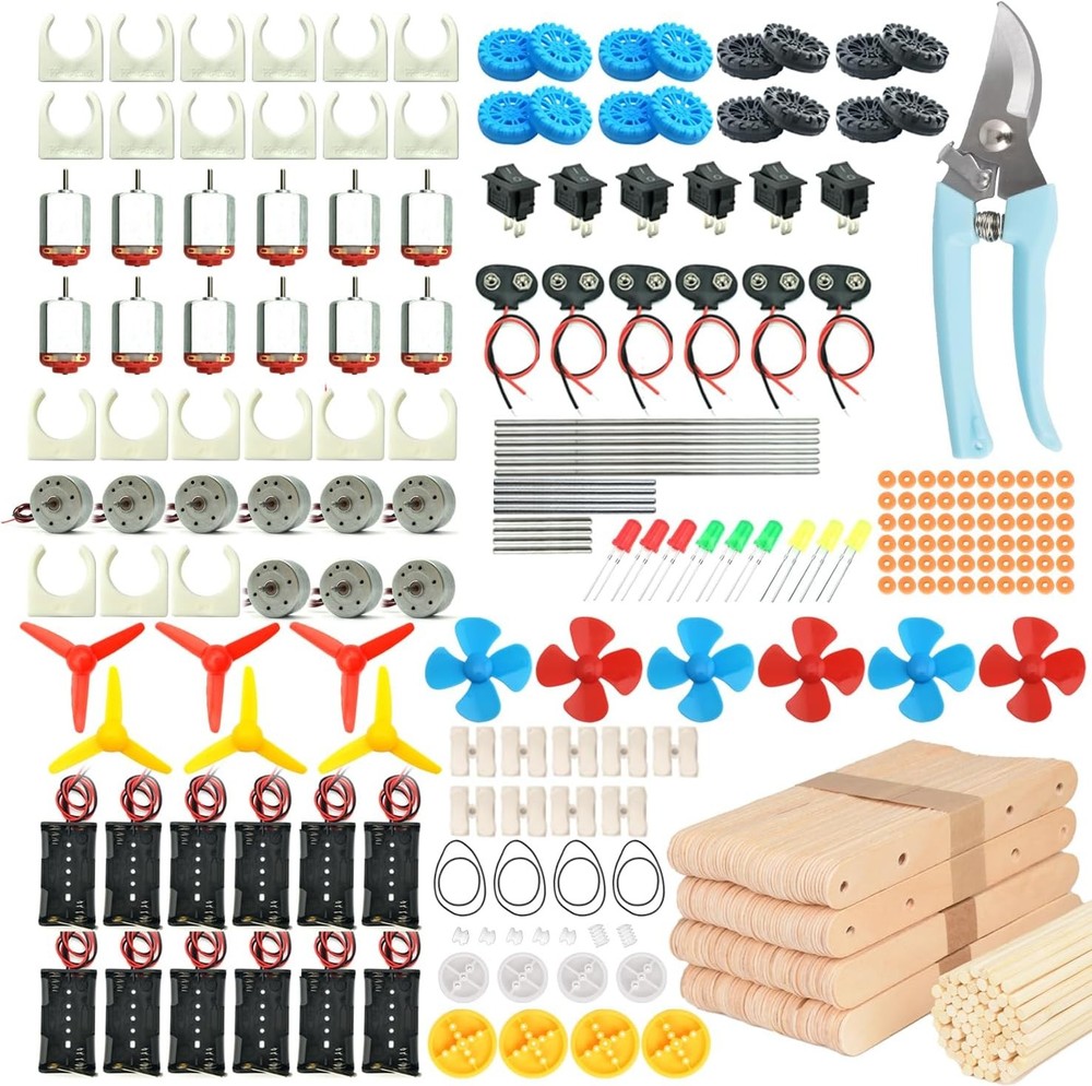 EUDAX 465PCS DC Motor Kit STEM Mini Electric for DIY Science