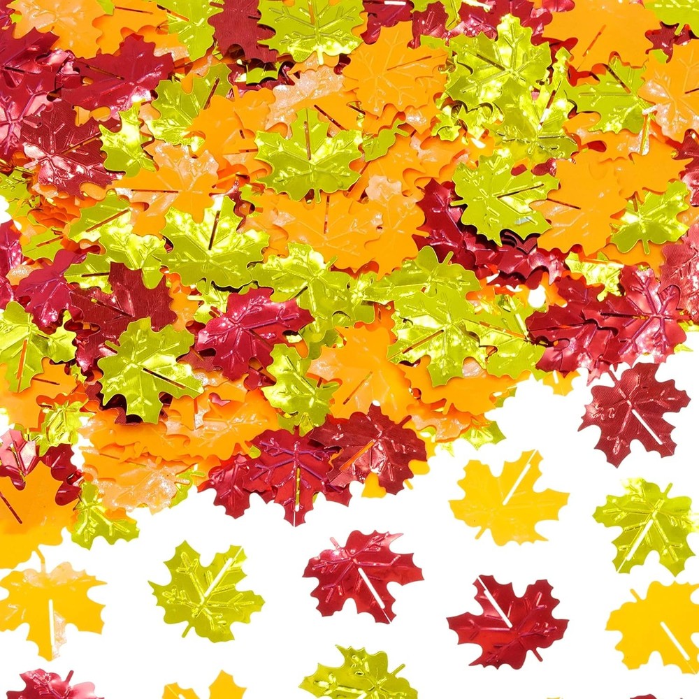 Autumn Maple Leaf Metallic Table Confetti Thanksgiving Party