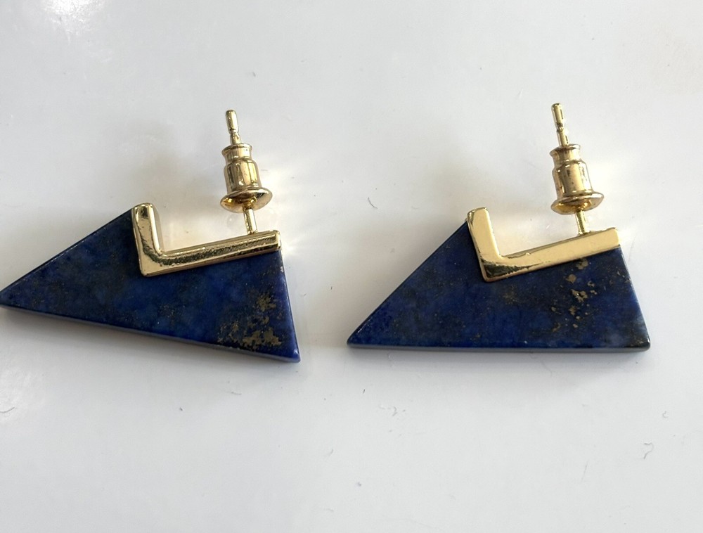 Lapis Geometric Dagger Studs