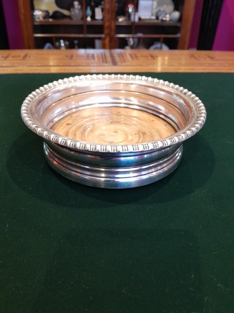 Old Victorian Sheffield Plate Wine or Champagne Coaster.