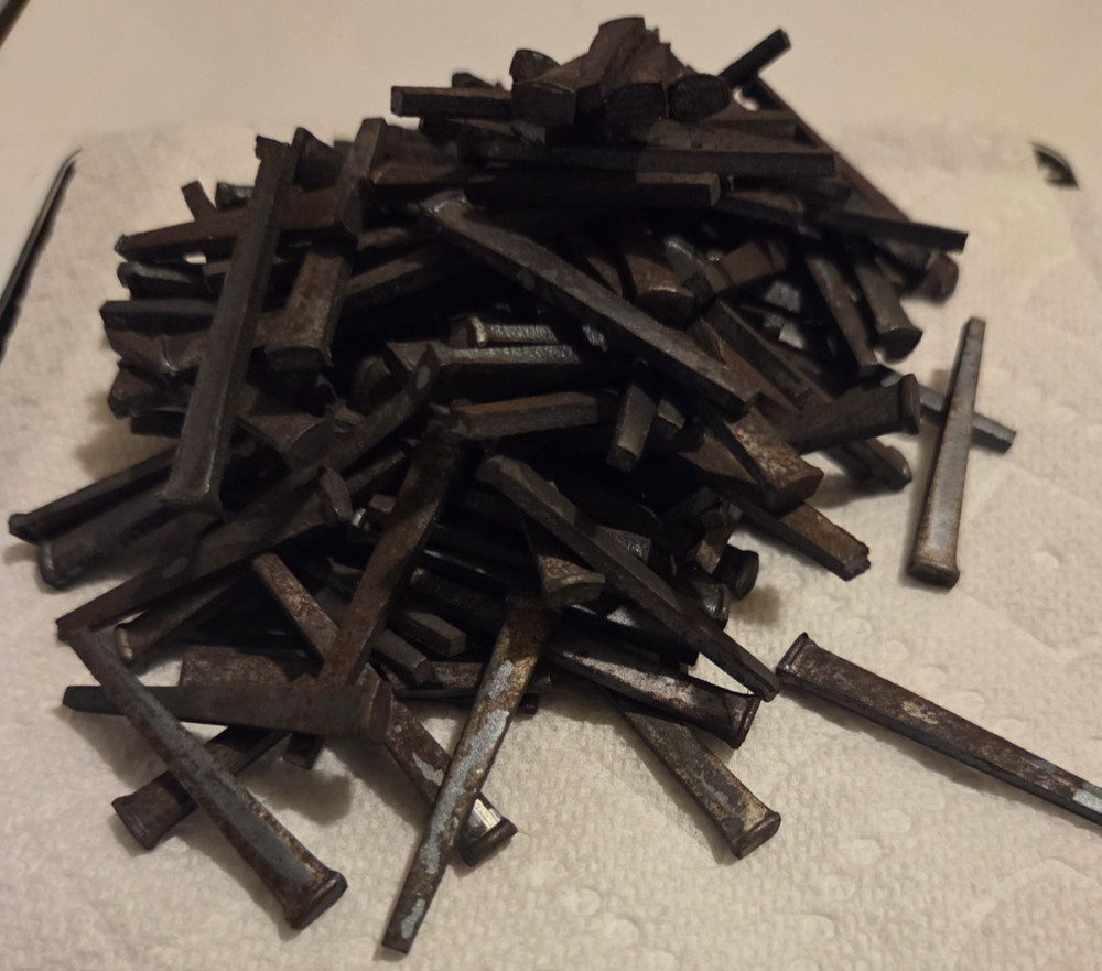1 lb 1.5" Old iron square nails 1800s