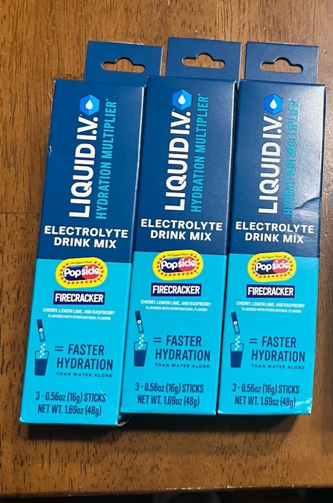 Liquid IV Firecracker Popsicle Hydration Multiplier Electrolyte Mix 9 Sticks