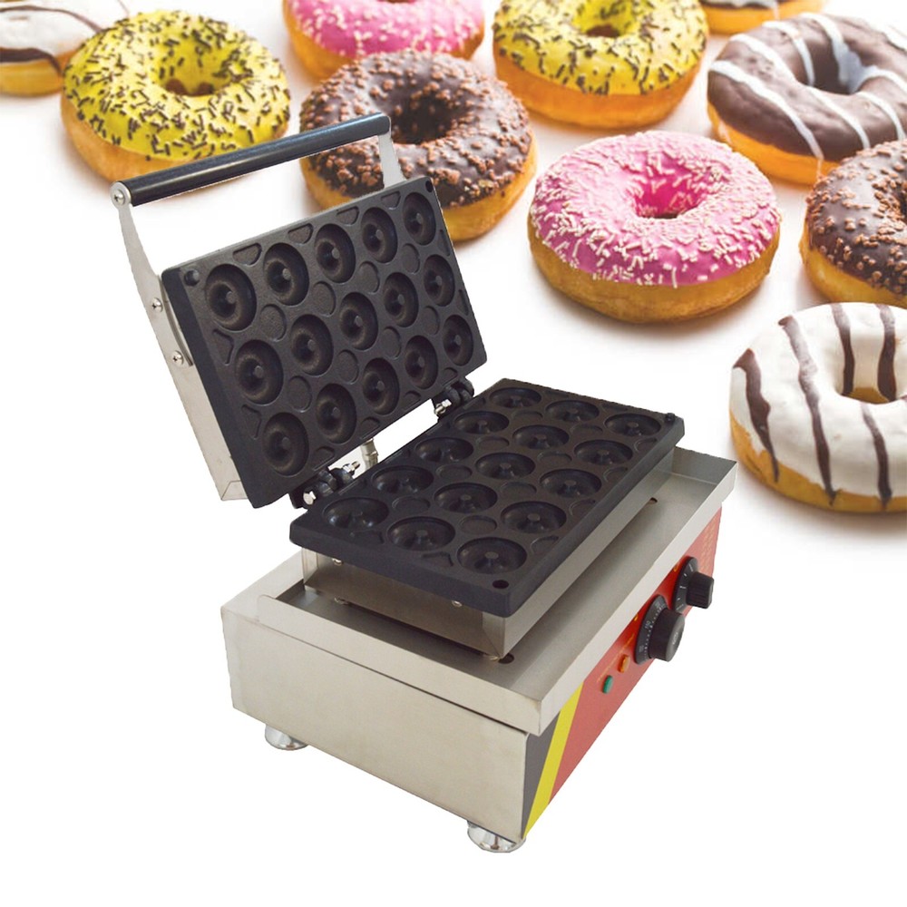 Electric Donut Maker Waffle Baking Machine Dessert Making Machine 15 Donuts 110V