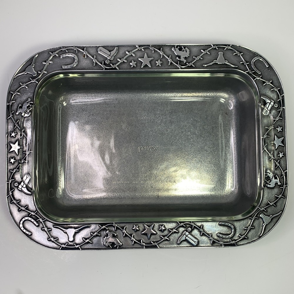 Wilton Armetale Barbed Wire Rectangle Baker 2Pc 2 Qt Pyrex & Baking Dish