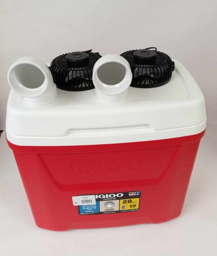 Swamp Cooler Portable Air Conditioner 28 qt Two USB Fans Burning Man Camp Tent