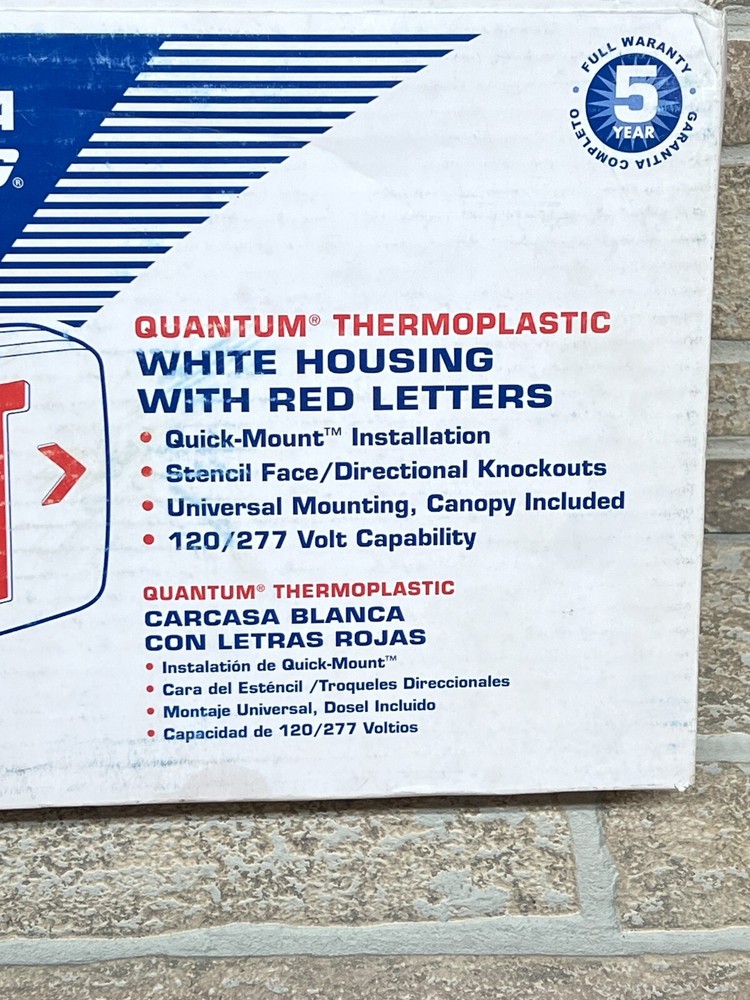 Lithonia Lighting Quantum Thermoplastic LED Emergency Exit Sign, Red Letters