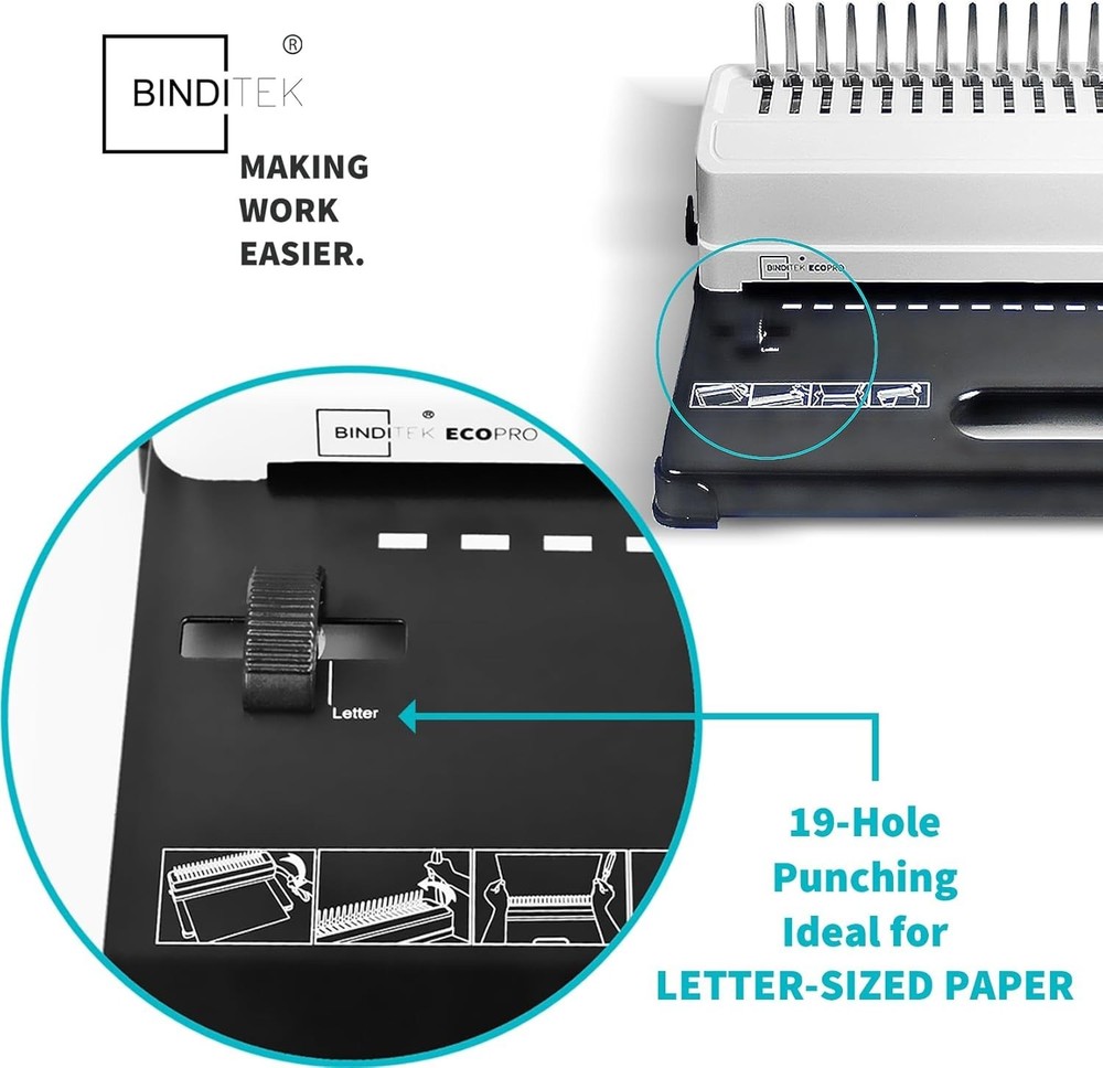 Effortless Comb Binding Machine with 100 PCS 1/2" Spines - User-Friendly Design