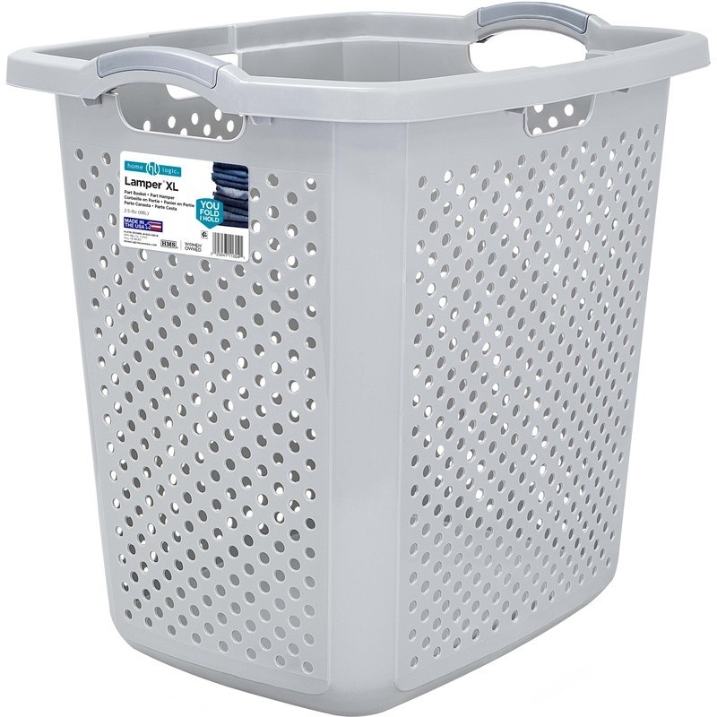 2 Pack Extra Large Plastic Laundry Hamper W/ Carrying Handles Home Storage Carts