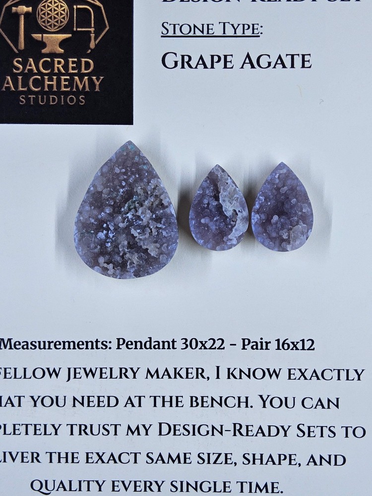 Tear Shape - Grape Agate - Botryoidal - Design-Ready Set