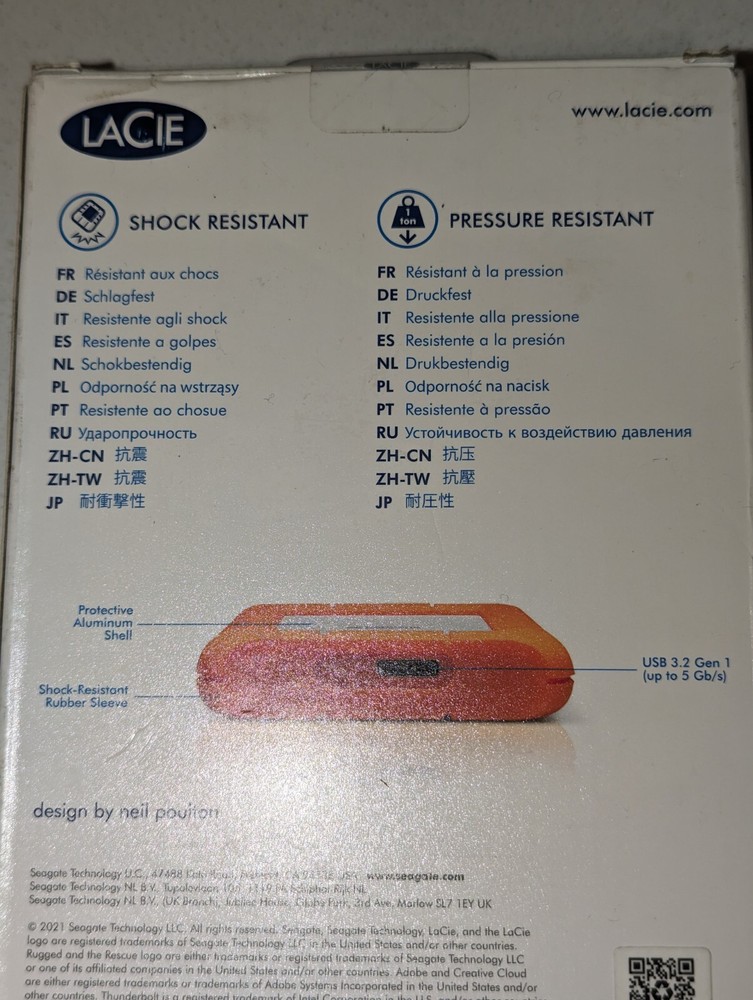Lacie Rugged Mini 1tb External Hard Drive