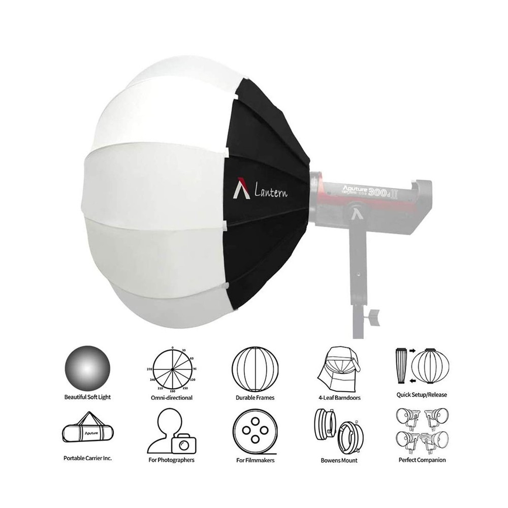 Aputure Lantern Softbox Soft Light Modifier,26inch, Quick-Setup Quick-Folding...