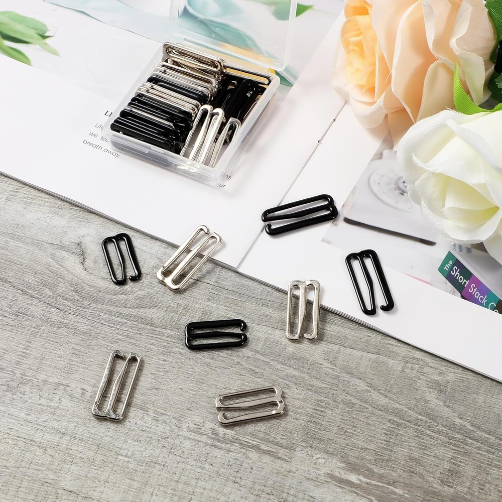 40PCS Swimsuit Bra Hooks Bra Strap Hook Replacement Bra Strap Slide Hook Meta...