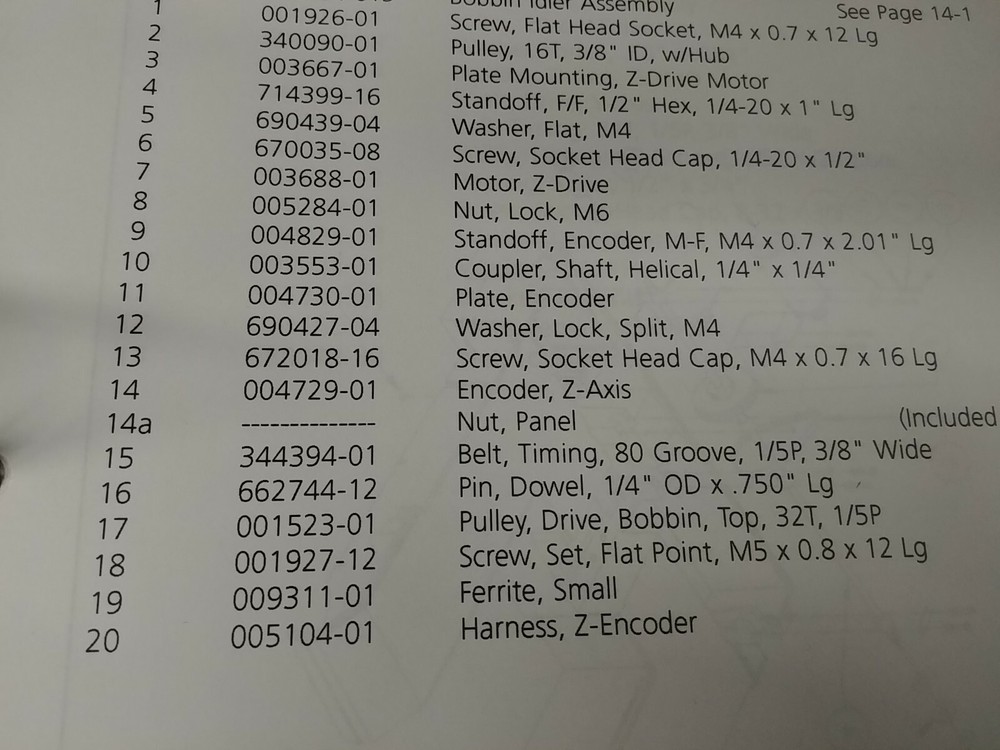 Melco Embroidery Machine Encoder Z Axis Part 004729-01softpot us digital