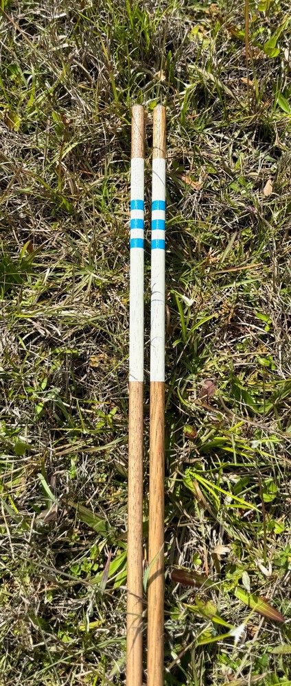 Handcrafted Hickory Wood Golf Alignment Sticks w/ Cover (Pair)