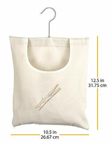 Whitmor Canvas Clothespin Bag Hanging Storage Organizer