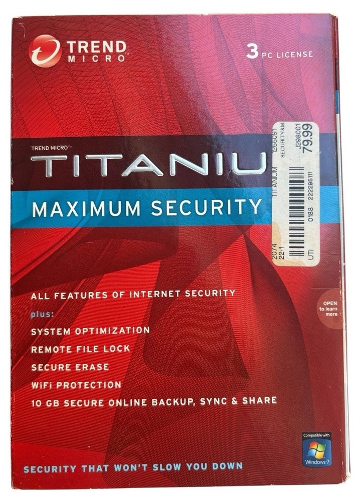 Trend Micro Titanium MAXIMUM SECURITY 3 PC License 2011