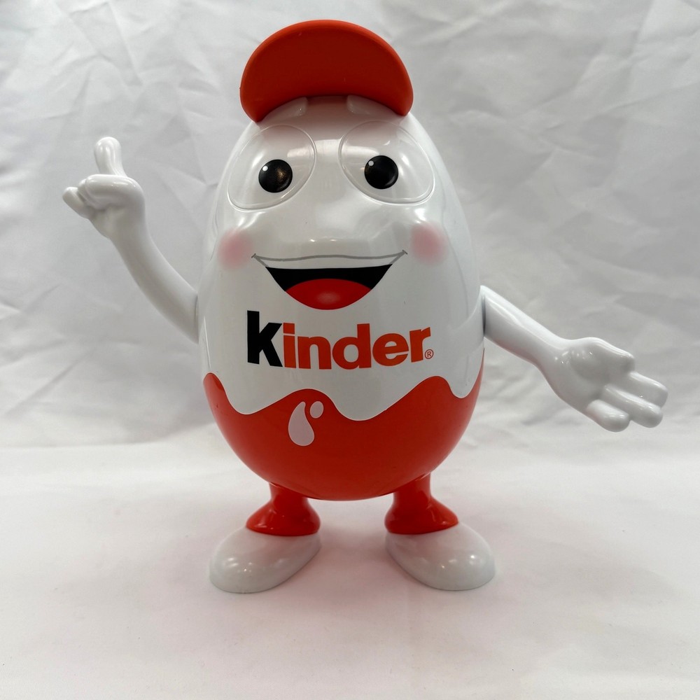 Kinder Surprise Giant Egg Container Poseable Arms Candy Display 9.5” Plastic