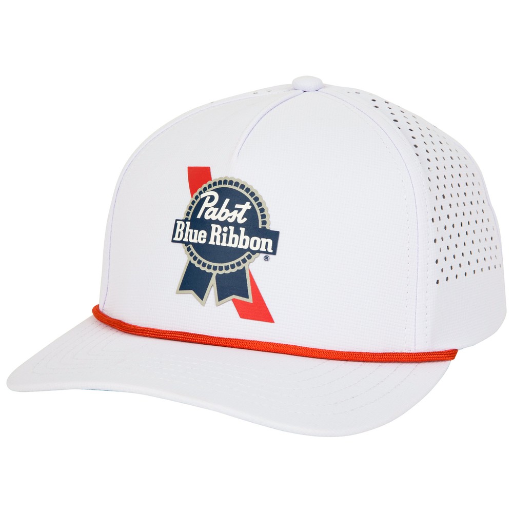 Pabst Blue Ribbon PBR Athletic Mesh Rope Hat White