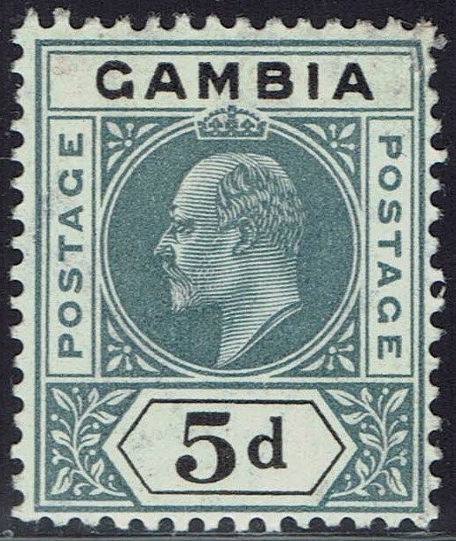 GAMBIA 1904 KEVII 5D WMK MULTI CROWN CA