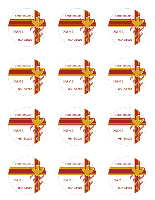 CONFIRMATION CONFIRMACION NAME'S PERSONALIZED STICKER DIFFERENT SIZES NEW !!!