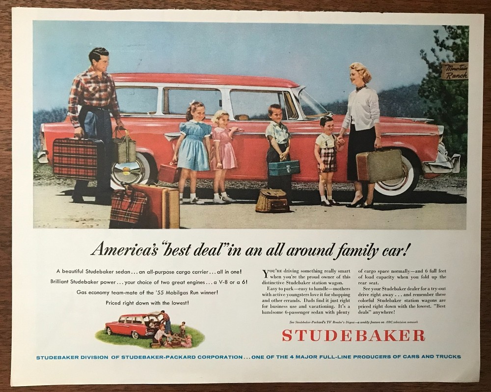 1955 Studebaker Sedan vintage magazine ad