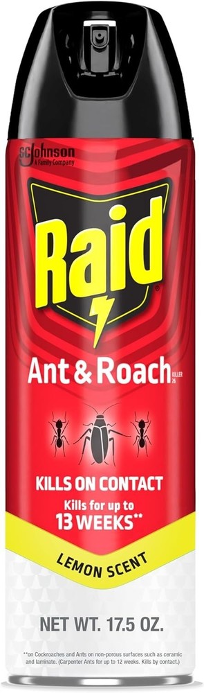 Raid Ant & Roach Killer Spray For Listed Bugs, Keeps Killing for Weeks